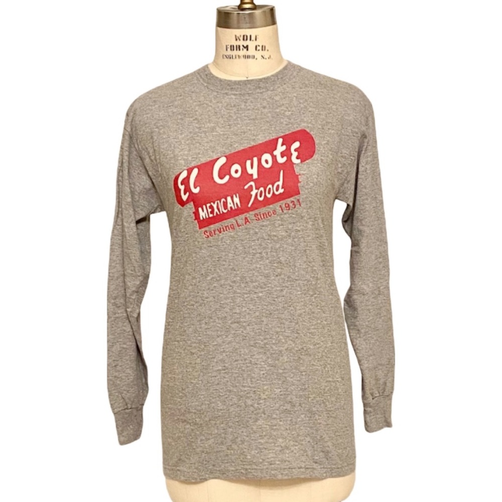El Coyote Cafe LA Restaurant Shirt Gray Women’s Size Small Long Sleeve